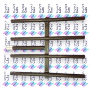 G 1065 QUEMADORES DE CHAPA 4 CAÑOS 50 X 40 CM 32.000 CAL (CAMARA 40 X 6 X 4 CM) ENLOZADO
