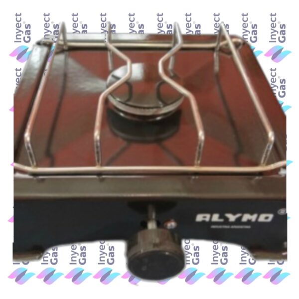 AV 1007 ANAFE GAS 1 HORNALLA MECHERO ALUMINIO C/TAPA ENLOZADA ALYMO