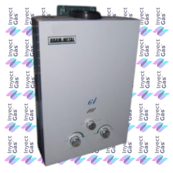 AV 2376 CALEFON 6 LTS BRAM METAL GAS ENVASADO APROBADO SIN LLAMA PILOTO