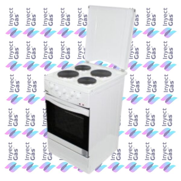 AV 2389 COCINA ELECTRICO 4 HORNALLAS C/TAPA-TIMER-CAJON Y LUZ INTERIOR BRAM-METAL