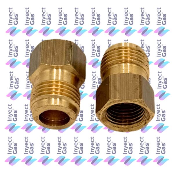 BG 2264 BRONCERIA PARA GAS 1/4 HEMBRA IZQUIERDO - 3/8 MACHO IZQUIERDO