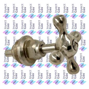 C 2044/2 LLAVE DE PASO 3/4" CROMO CON O´RING CON VOLANTE CRUZ F.V ESTRIA FINA