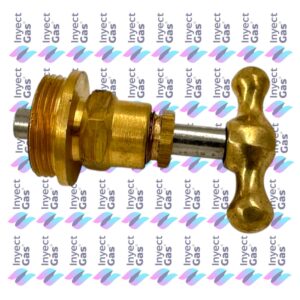 C 2128 LLAVE DE PASO 1" CON VOLANTE 1/2 CRUZ BRONCE F.V ESTRIA GRUESA