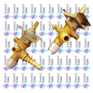 RV 3353 VALVULA DE SEGURIDAD CALEFACTOR BRAM-METAL GARRAFERA VASTAGO VARILLA ENTRADA TOAMAGOMA ENTRADA 1/4 VIROLA SALIDA 2 DE 1/8 PESTAÑA PILOTO 1/8 PESTAÑA