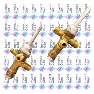 RV 3357 VALVULA DE SEGURIDAD CALEFACTOR EMEGE             VASTAGO PERILLA ENTRADA 1/4 PESTAÑA SALIDA 1/4 VIROLA PILOTO 1/8 PESTAÑA
