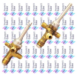 RV 3361 VALVULA DE SEGURIDAD CALEFACTOR EMEGE MOD NUEVO           VASTAGO VARILLA ENTRADA 1/4 PESTAÑA SALIDA 1/4 VIROLA PILOTO 1/8 PESTAÑA