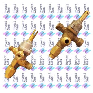 RV 3367 VALVULA DE SEGURIDAD CALEFACTOR EMEGE INPOPAR CATALITIC VASTAGO VARILLA ENTRADA 1/4 PESTAÑA SALIDA 1/4 VIROLA PILOTO 1/8 PESTAÑA