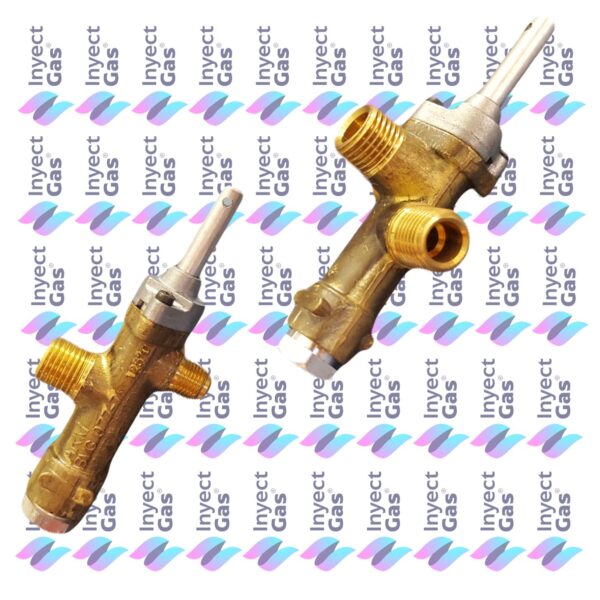 RV 3375 VALVULA DE SEGURIDAD CALEFACTOR ESKABE MINICONVEX 2000 CAL VASTAGO VARILLA ENTRADA 1/4 VIROLA SALIDA 1/4 VIROLA PILOTO 1/8 PESTAÑA