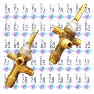 RV 3380 VALVULA DE SEGURIDAD CALEFACTOR FUTURUM TURBOCAN VARIAS MARCAS VASTAGO VARILLA ENTRADA 1/4 PESTAÑA SALIDA 1/4 VIROLA PILOTO 1/4 VIROLA