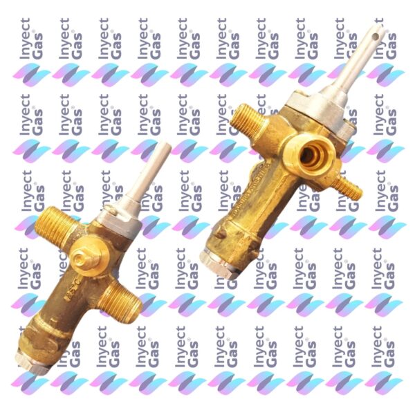 RV 3394 VALVULA DE SEGURIDAD CALEFACTOR LONGVIE EB 3/5 MOD NUEVO EITAR VASTAGO VARILLA ENTRADA 1/4 PESTAÑA SALIDA 1/4 VIROLA PILOTO 1/8 VIROLA