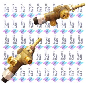 RV 3396 VALVULA DE SEGURIDAD CALEFACTOR LONGVIE PARA TERMOCUPLA CON FASTON VASTAGO VARILLA ENTRADA 1/4 VIROLA SALIDA 1/4 CORTA PILOTO 1/8 VIROLA