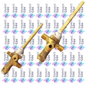 RV 3413 VALVULA DE SEGURIDAD CALEFACTOR RHEEM INPOPAR/EMEGE   VASTAGO PERILLA ENTRADA 1/4 PESTAÑA SALIDA 1/4 VIROLA PILOTO 1/8 PESTAÑA