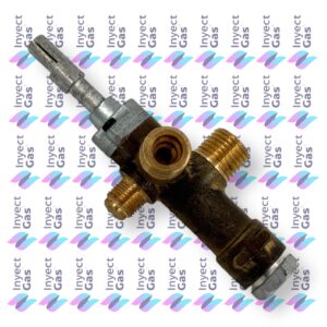RV 3371 VALVULA DE SEGURIDAD CALEFACTOR ESKABE MINICONVEX 3000 CAL VASTAGO PERILLA ENTRADA 1/4 VIROLA SALIDA 1/4 VIROLA PILOTO 1/8 PESTAÑA