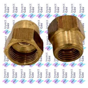 BG 2314  BRONCERIA PARA GAS 1/4 HEMBRA DERECHO - 3/8 HEMBRA IZQUIERDO