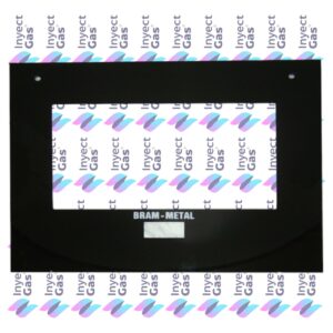 VID44 Vidrio Templados para Horno x Marca (ORIGINALES) BRAM-METAL EXTERNO 53X45,5 4 HORNALLAS NEGRO